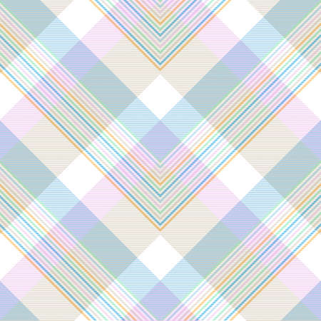 Rainbow Pastel Chevron Plaid Tartan textured Seamless pattern design suitable for fashion textiles and graphicsのイラスト素材