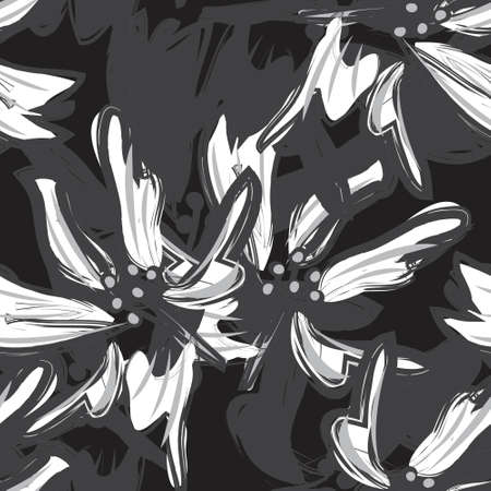 Floral brush strokes seamless pattern background for fashion prints, graphics, backgrounds and craftsのイラスト素材