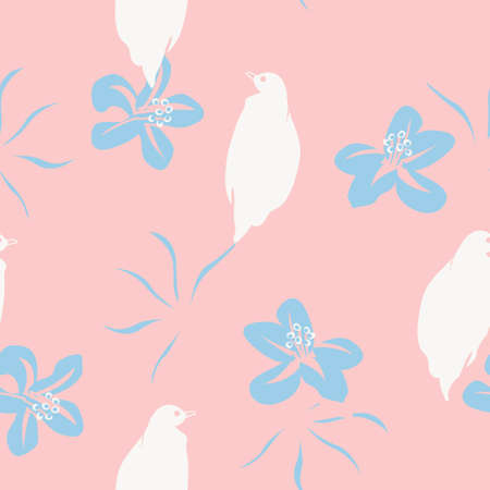 Floral seamless pattern background for fashion textiles, graphics, backgrounds and craftsのイラスト素材