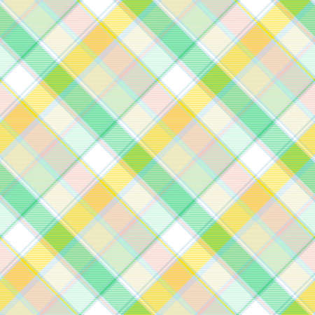 Rainbow Pastel Diagonal Plaid Tartan textured Seamless pattern design suitable for fashion textiles and graphicsのイラスト素材