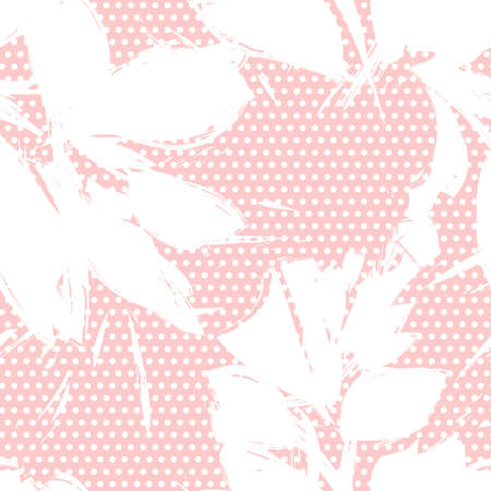 Floral seamless pattern with dotted textures for fashion textiles and graphicsのイラスト素材