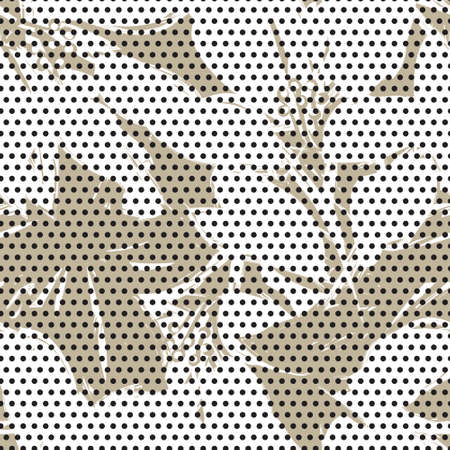 Floral seamless pattern with dotted textures for fashion textiles and graphicsのイラスト素材