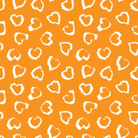 Heart shaped brush stroke seamless pattern background for fashion textiles, graphicsのイラスト素材