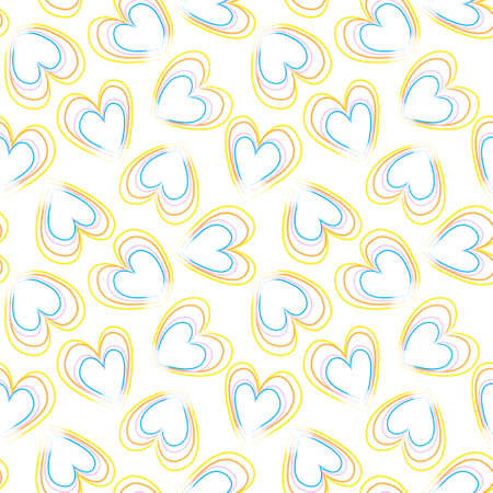 Heart shaped brush stroke seamless pattern background for fashion textiles, graphicsのイラスト素材
