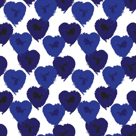 Heart shaped brush stroke seamless pattern background for fashion textiles, graphics