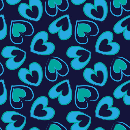 Heart shaped brush stroke seamless pattern background for fashion textiles, graphics