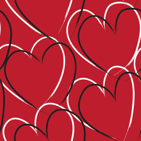 Heart shaped brush stroke seamless pattern background for fashion textiles, graphicsのイラスト素材