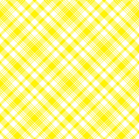 Yellow Diagonal Plaid Tartan textured Seamless pattern design suitable for fashion textiles and graphicsのイラスト素材