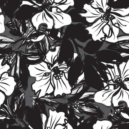 Floral brush strokes seamless pattern background for fashion prints, graphics, backgrounds and craftsの写真素材