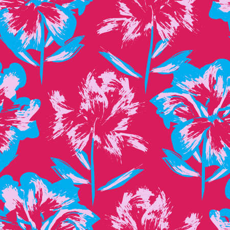 Floral brush strokes seamless pattern background for fashion prints, graphics, backgrounds and craftsのイラスト素材