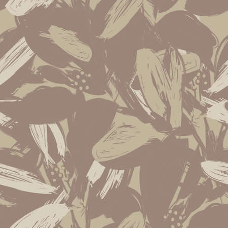 Floral brush strokes seamless pattern background for fashion prints, graphics, backgrounds and craftsのイラスト素材