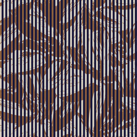 Floral seamless pattern with striped textures for fashion textiles and graphicsのイラスト素材