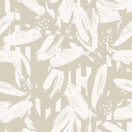 Floral seamless pattern with striped textures for fashion textiles and graphicsのイラスト素材