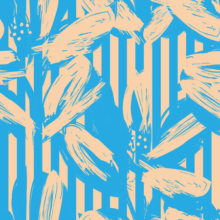 Floral seamless pattern with striped textures for fashion textiles and graphics