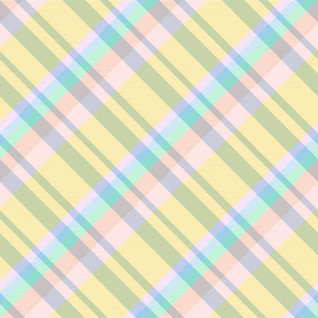 Rainbow Pastel Diagonal Plaid Tartan textured Seamless pattern design suitable for fashion textiles and graphicsのイラスト素材