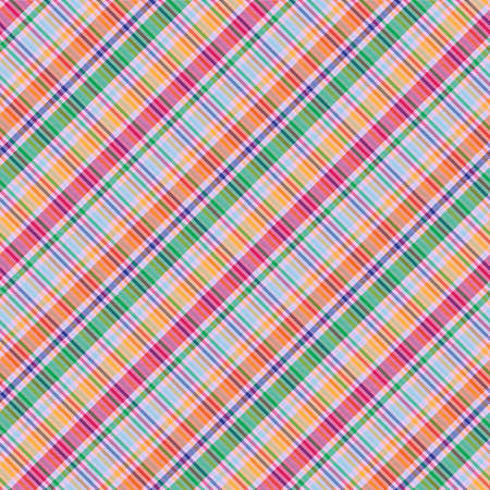 Rainbow Pastel Diagonal Plaid Tartan textured Seamless pattern design suitable for fashion textiles and graphicsのイラスト素材