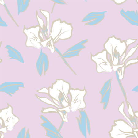 Floral brush strokes seamless pattern background for fashion textiles, graphics, backgrounds and craftsのイラスト素材