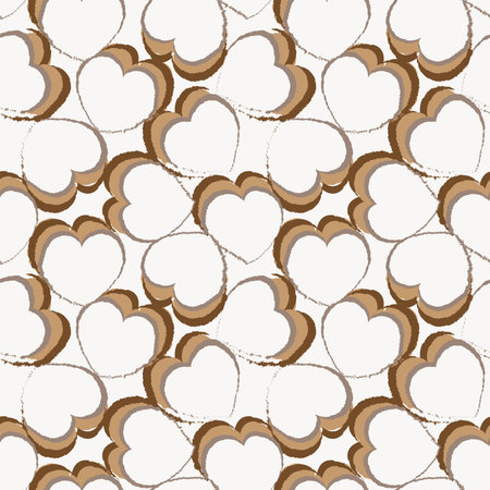 Heart shaped brush stroke seamless pattern design for fashion textiles, graphics and crafts