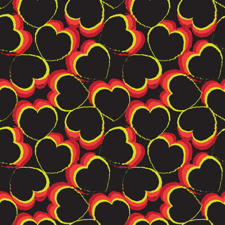 Heart shaped brush stroke seamless pattern design for fashion textiles, graphics and crafts