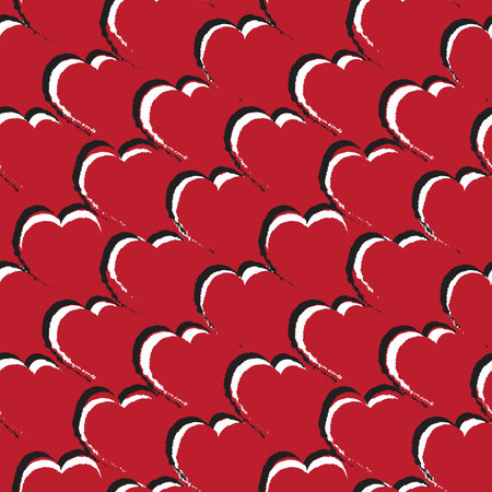 Heart shaped brush stroke seamless pattern design for fashion textiles, graphics and crafts