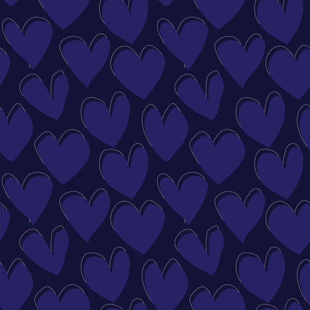 Heart shaped brush stroke seamless pattern design for fashion textiles, graphics and crafts