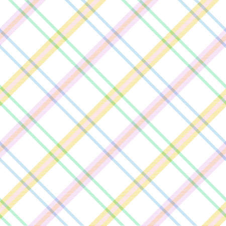 Rainbow Pastel Diagonal Plaid Tartan textured Seamless pattern design suitable for fashion textiles and graphicsのイラスト素材
