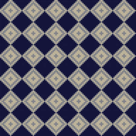 Argyle fair isle seamless pattern design for knitwear, fashion textile, graphicsのイラスト素材