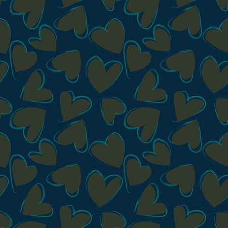 Heart shaped brush stroke seamless pattern design for fashion textiles, graphics and crafts