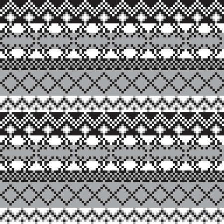 Snowflake fair isle pattern design for fashion textiles, knitwear and graphicsのイラスト素材