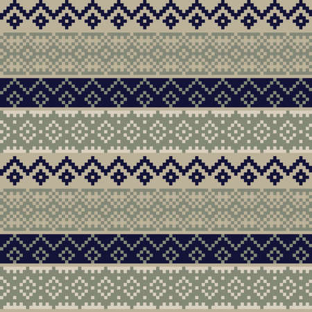 Snowflake fair isle pattern design for fashion textiles, knitwear and graphicsのイラスト素材