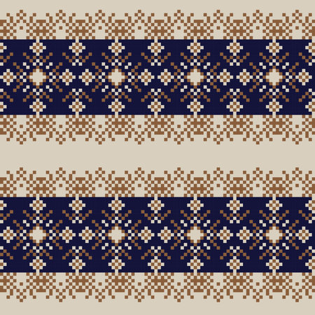Snowflake fair isle pattern design for fashion textiles, knitwear and graphics