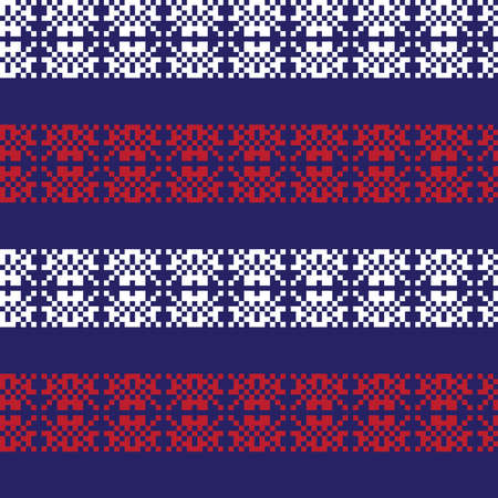 Snowflake fair isle pattern design for fashion textiles, knitwear and graphics. Elements interchangeable.のイラスト素材