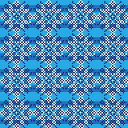 Snowflake fair isle pattern design for fashion textiles, knitwear and graphics. Elements interchangeable.のイラスト素材