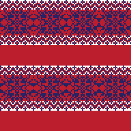 Snowflake fair isle pattern design for fashion textiles, knitwear and graphics. Elements...