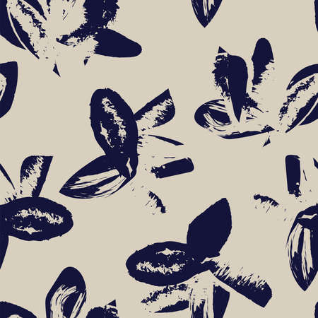 Floral brush strokes seamless pattern design for fashion textiles, graphics, backgrounds and craftsのイラスト素材