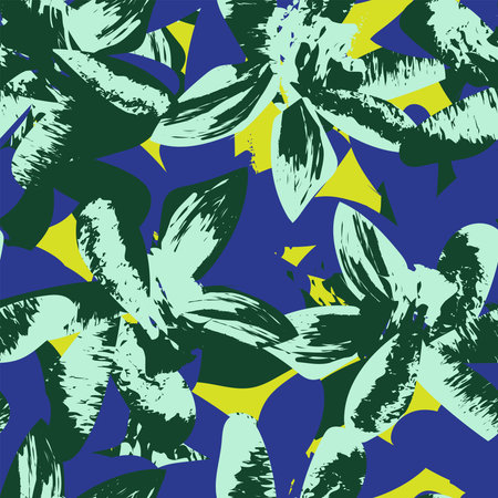 Floral brush strokes seamless pattern design for fashion textiles, graphics, backgrounds and craftsのイラスト素材