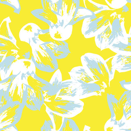 Floral brush strokes seamless pattern design for fashion textiles, graphics, backgrounds and craftsのイラスト素材