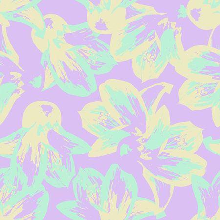 Floral brush strokes seamless pattern design for fashion textiles, graphics, backgrounds and craftsのイラスト素材