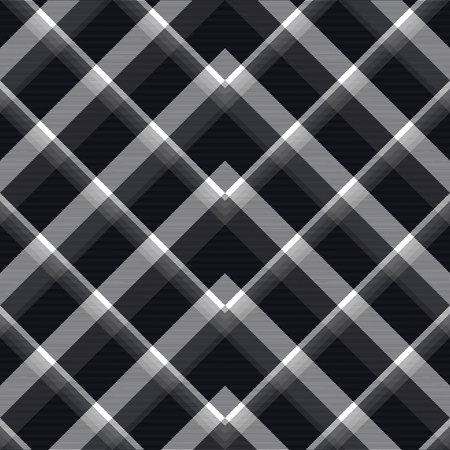Black and White Chevron Plaid Tartan textured Seamless pattern design suitable for fashion textiles...