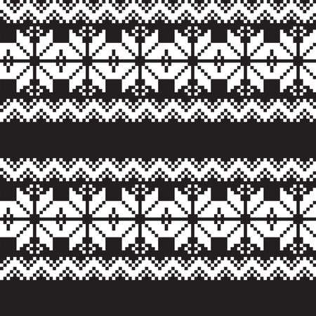 Christmas fair isle pattern design for fashion textiles, knitwear and graphicsのイラスト素材