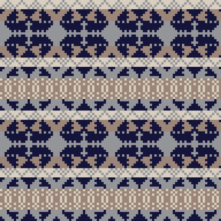 Christmas fair isle pattern design for fashion textiles, knitwear and graphics