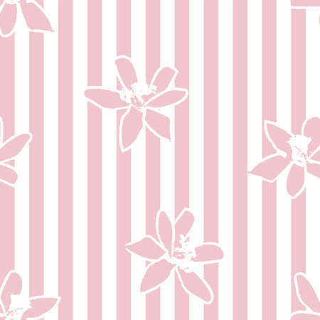 Floral striped seamless pattern design for fashion textiles and graphicsのイラスト素材