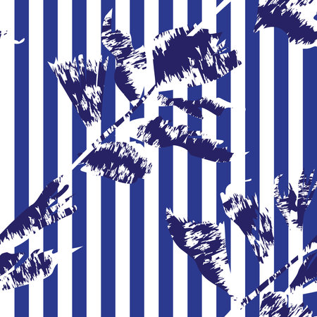 Leaf striped seamless pattern design for fashion textiles and graphicsのイラスト素材