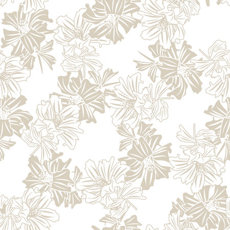 Floral brush strokes seamless pattern design for fashion textiles, graphics, backgrounds and craftsのイラスト素材
