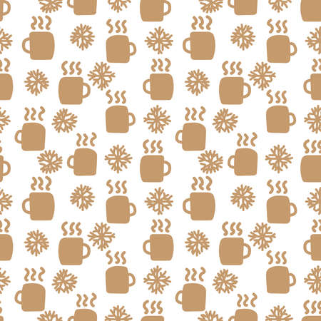 Coffee cups seamless pattern design for fashion textiles, crafts, branding, marketing and web materialsのイラスト素材