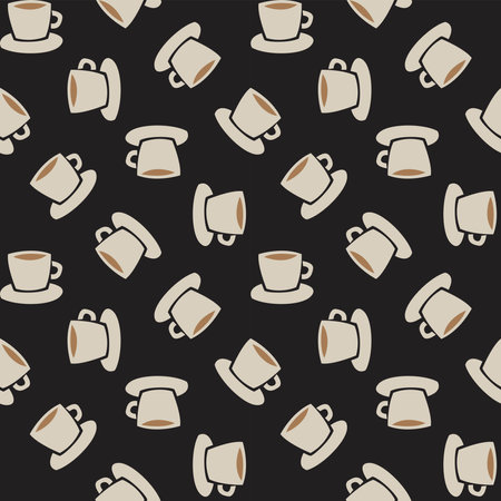 Coffee cups seamless pattern design for fashion textiles, crafts, branding, marketing and web materialsのイラスト素材