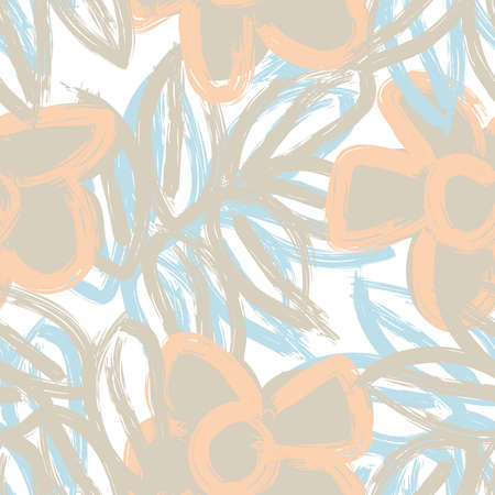Floral brush strokes seamless pattern design for fashion textiles, graphics, backgrounds and craftsのイラスト素材