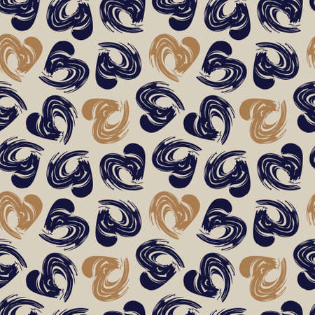 Heart shaped brush stroke seamless pattern design for fashion textiles, graphics and craftsのイラスト素材