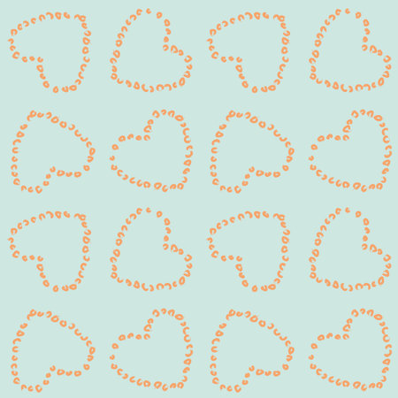 Heart shaped brush stroke seamless pattern design for fashion textiles, graphics and crafts