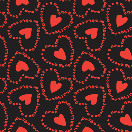 Heart shaped brush stroke seamless pattern design for fashion textiles, graphics and craftsのイラスト素材